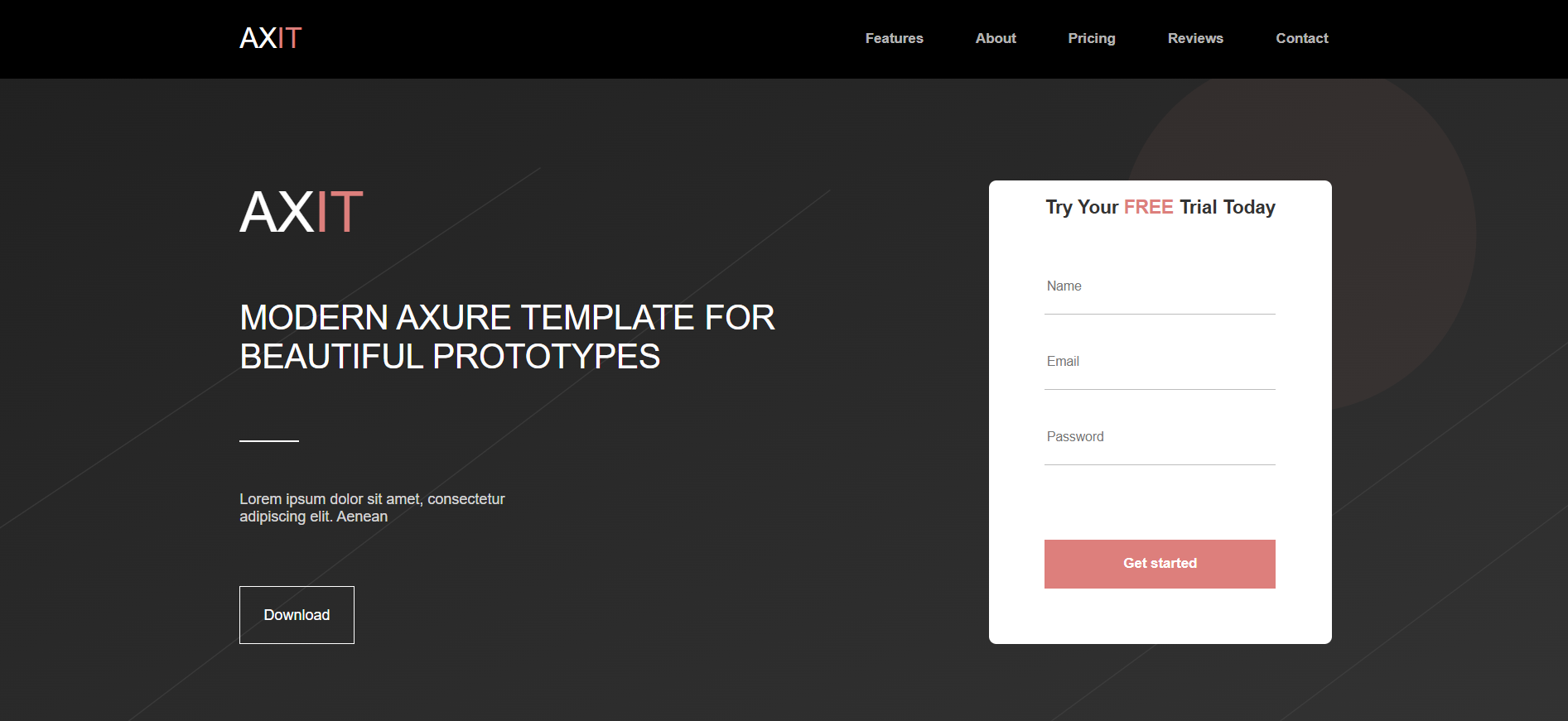 Screenshot of AXIT corporate landing page